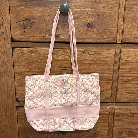 Longaberger breast cancer bow ribbon hope purse bag - Picture 1 of 5